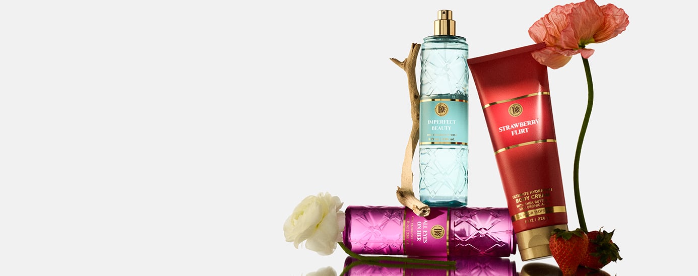 Fine fragrance mist, body cream and lotion with fresh flowers